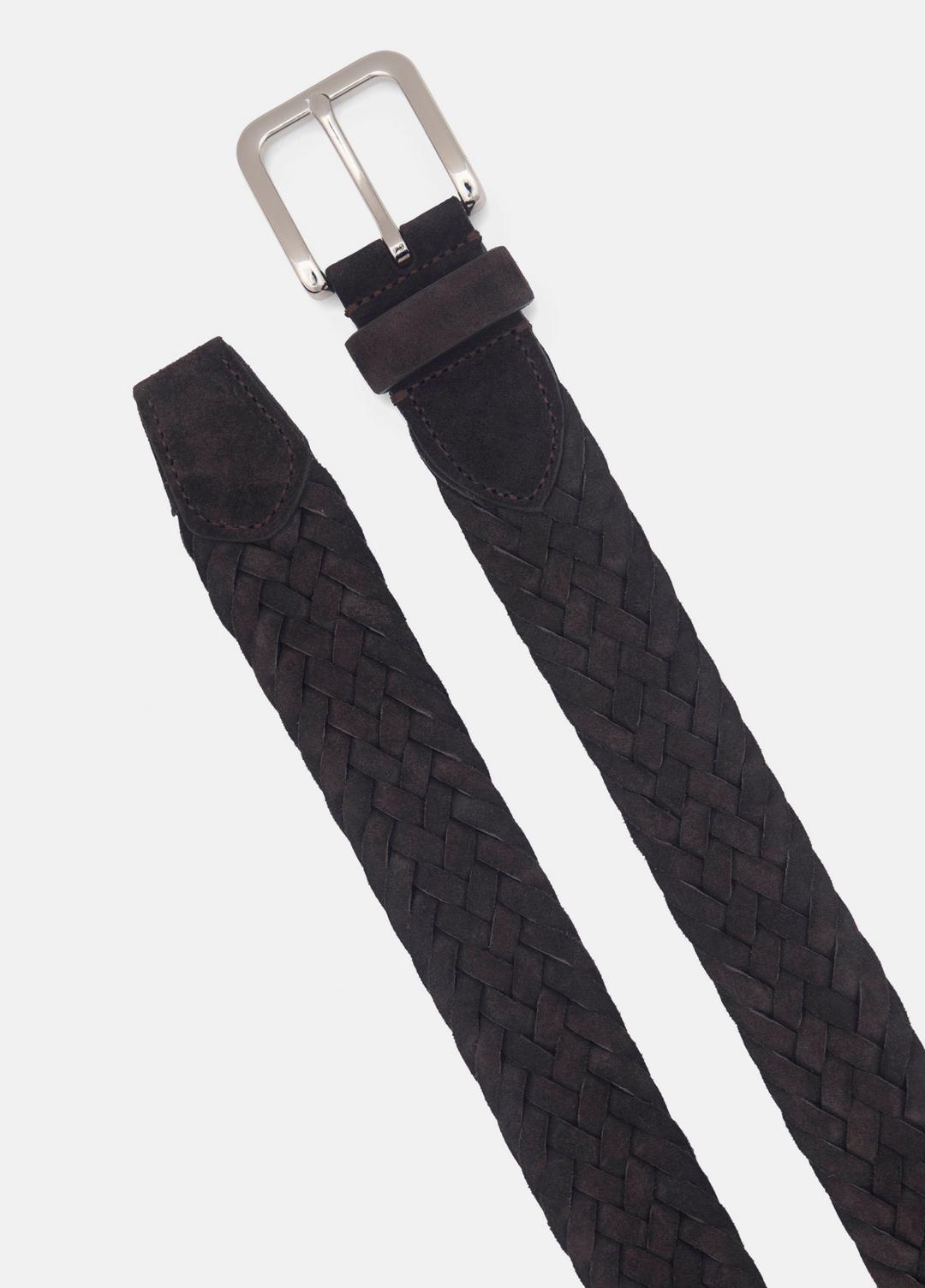 VINCE Men's 35mm Woven Suede Belt in Belts