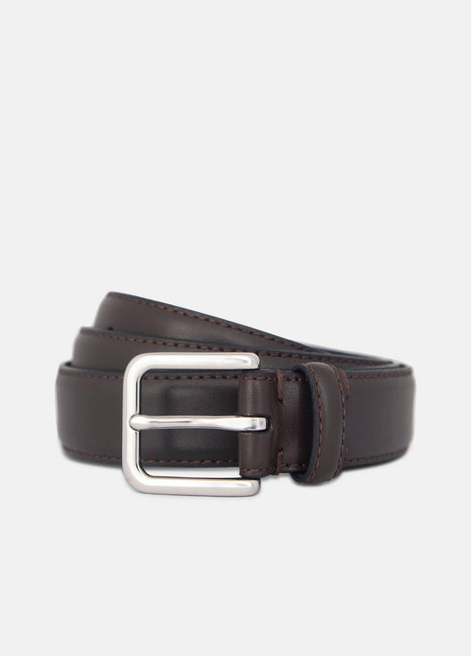 VINCE Men’s 30mm Stitched Leather Belt in Belts