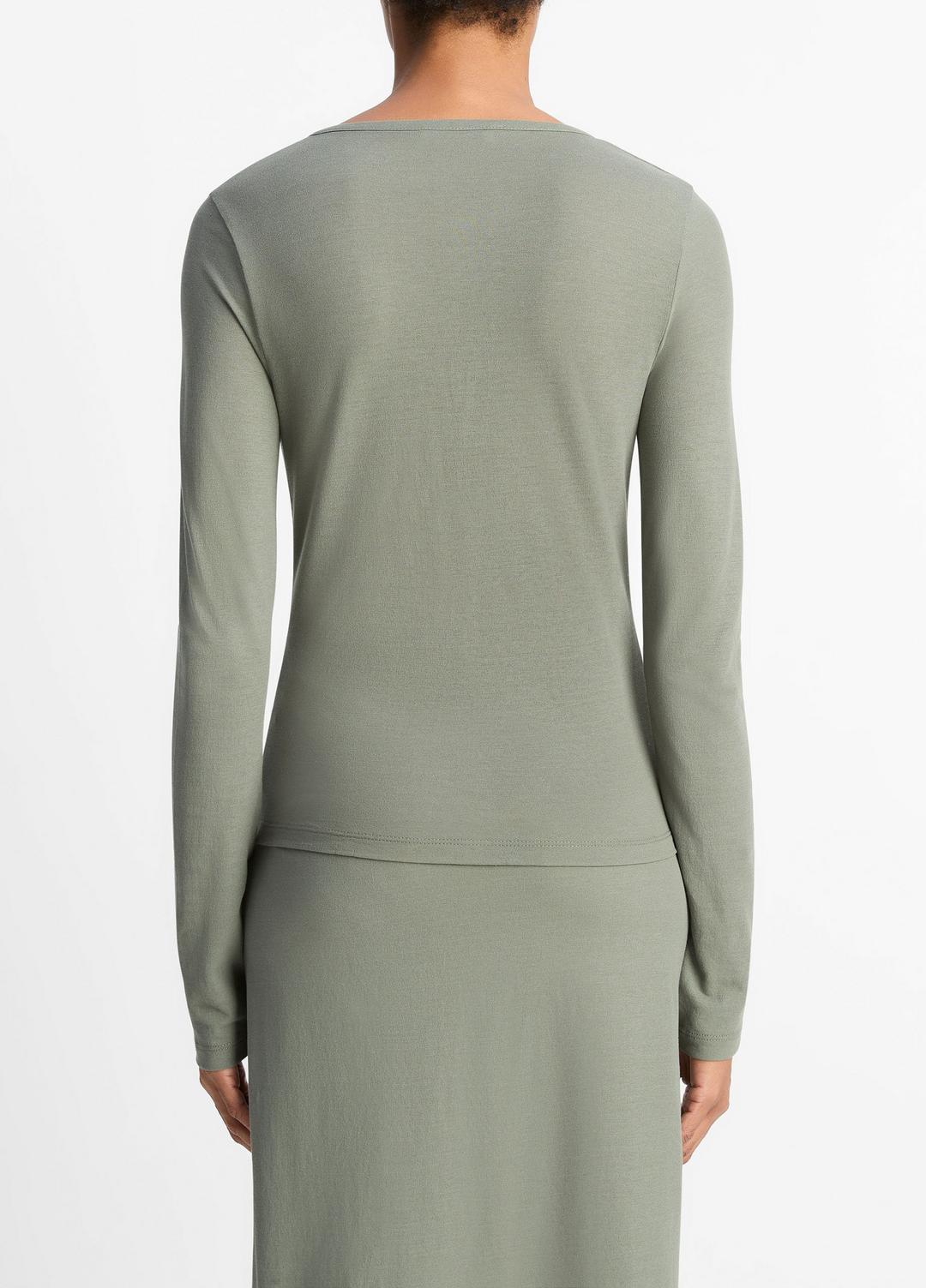 VINCE Cotton Crepe Jersey Cardigan in Shirts & Tees