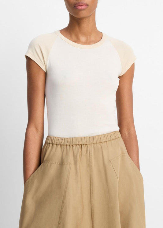 VINCE Colorblock Pima Cotton Raglan T-Shirt in Shirts & Tees