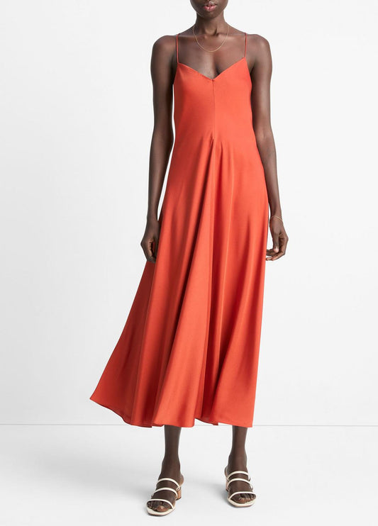 VINCE Silk-Blend A-Line Slip Dress in Dresses & Skirts