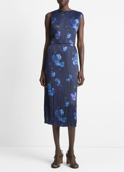 VINCE Poppy Blur Crushed Satin Column Skirt in Dresses & Skirts