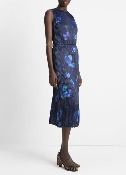 VINCE Poppy Blur Crushed Satin Column Skirt in Dresses & Skirts