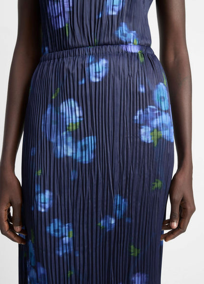 VINCE Poppy Blur Crushed Satin Column Skirt in Dresses & Skirts