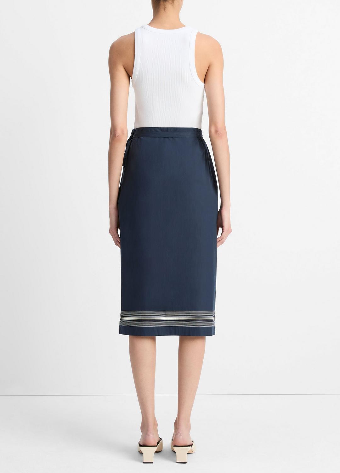 VINCE Handkerchief-Stripe Straight Wrap Skirt in Dresses & Skirts