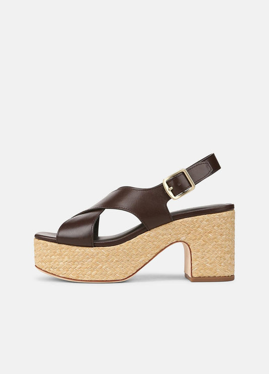 VINCE Clementina Leather Platform Sandal in Shoes