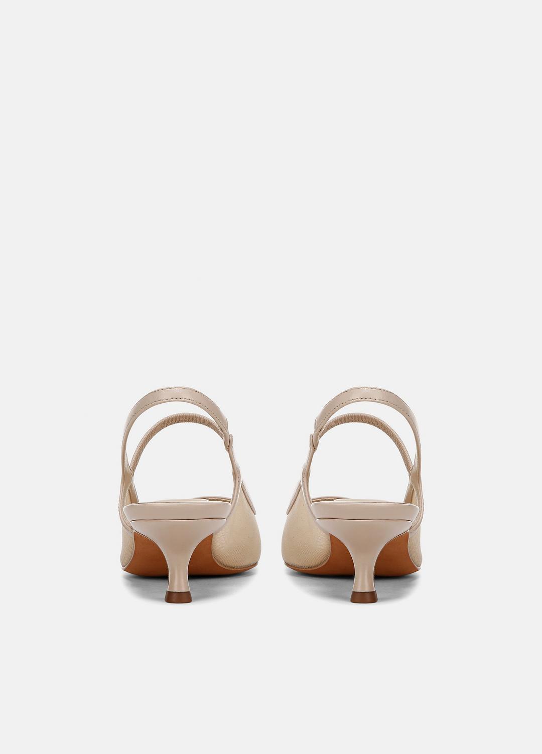 VINCE Venice Leather and Mesh Slingback Kitten Heel in Shoes