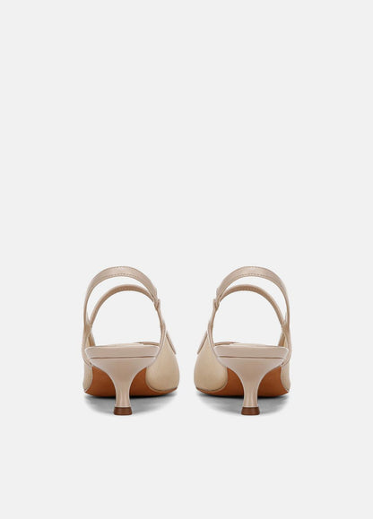 VINCE Venice Leather and Mesh Slingback Kitten Heel in Shoes
