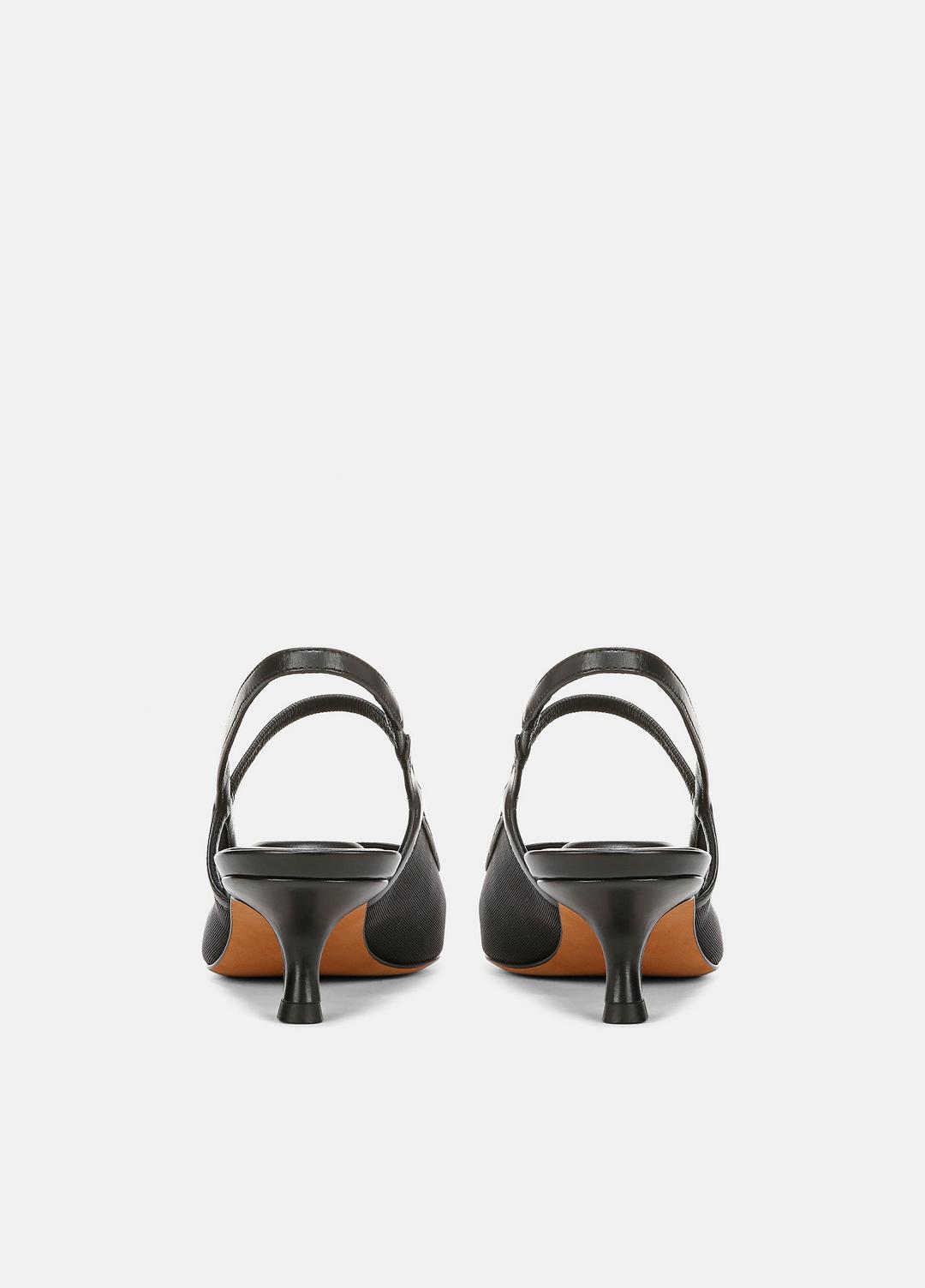 VINCE Venice Leather and Mesh Slingback Kitten Heel in Shoes