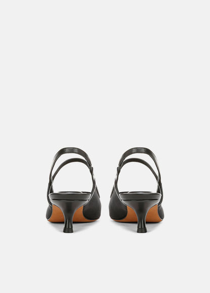 VINCE Venice Leather and Mesh Slingback Kitten Heel in Shoes