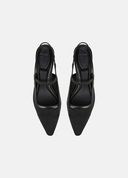 VINCE Venice Leather and Mesh Slingback Kitten Heel in Shoes
