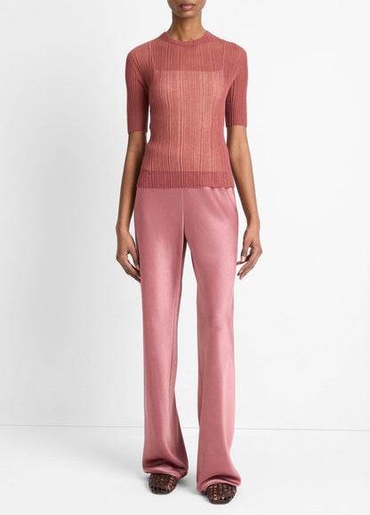 VINCE Italian Cotton-Blend Double-Layer Top in Sweaters