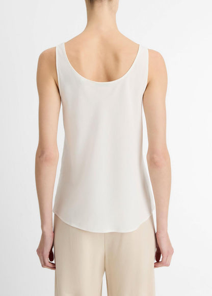 VINCE Classic Stretch-Silk Bias Tank in Shirts & Tees