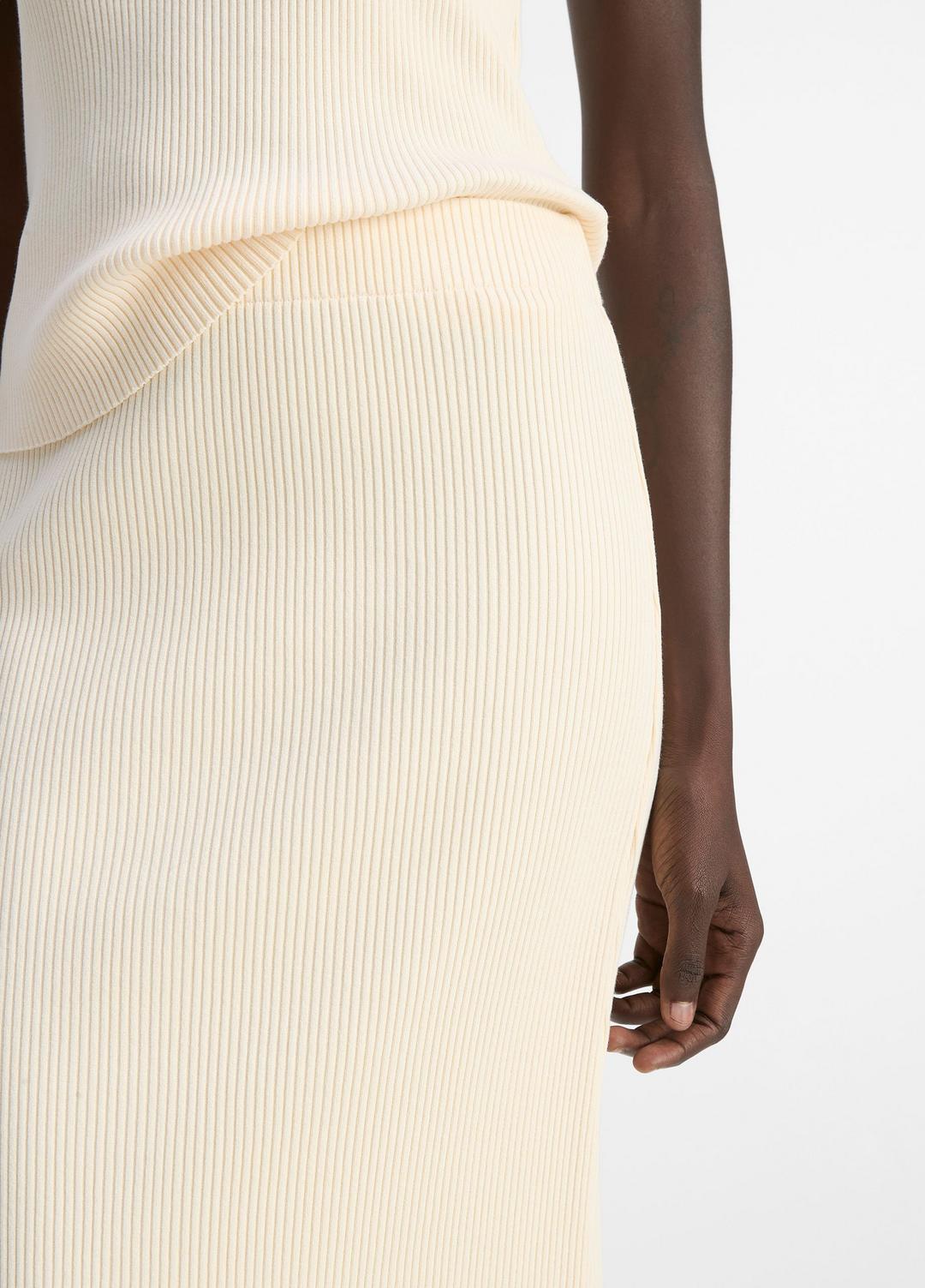 VINCE Ribbed Cotton-Blend Midi Skirt in Dresses & Skirts