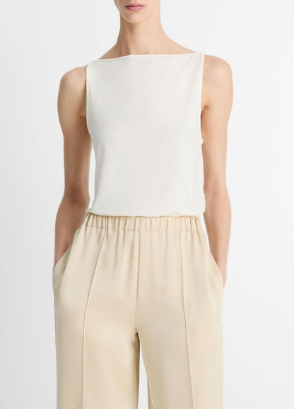 VINCE Matte Jersey Boat-Neck Tank in Shirts & Tees