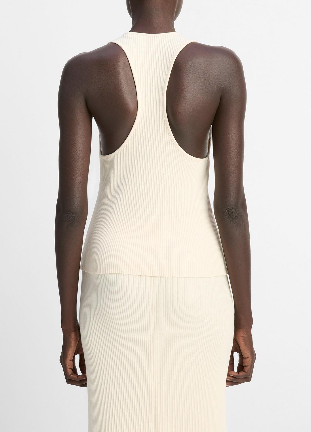 VINCE Ribbed Cotton-Blend Racerback Tank in Shirts & Tees