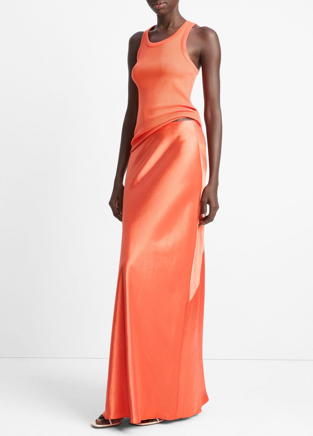 VINCE Satin Maxi Skirt in Dresses & Skirts