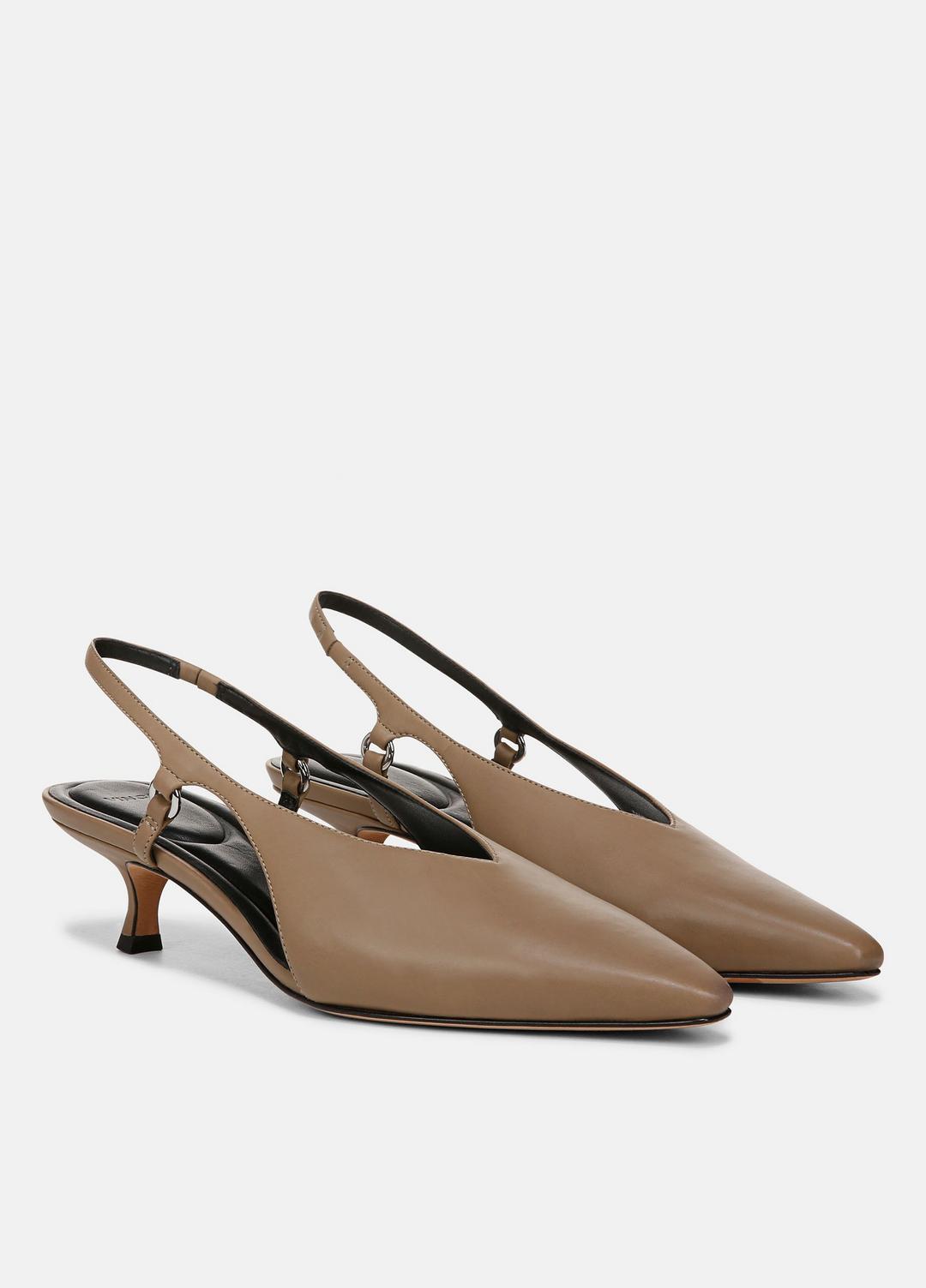 VINCE Sabrina Leather Slingback Kitten Heel in Shoes