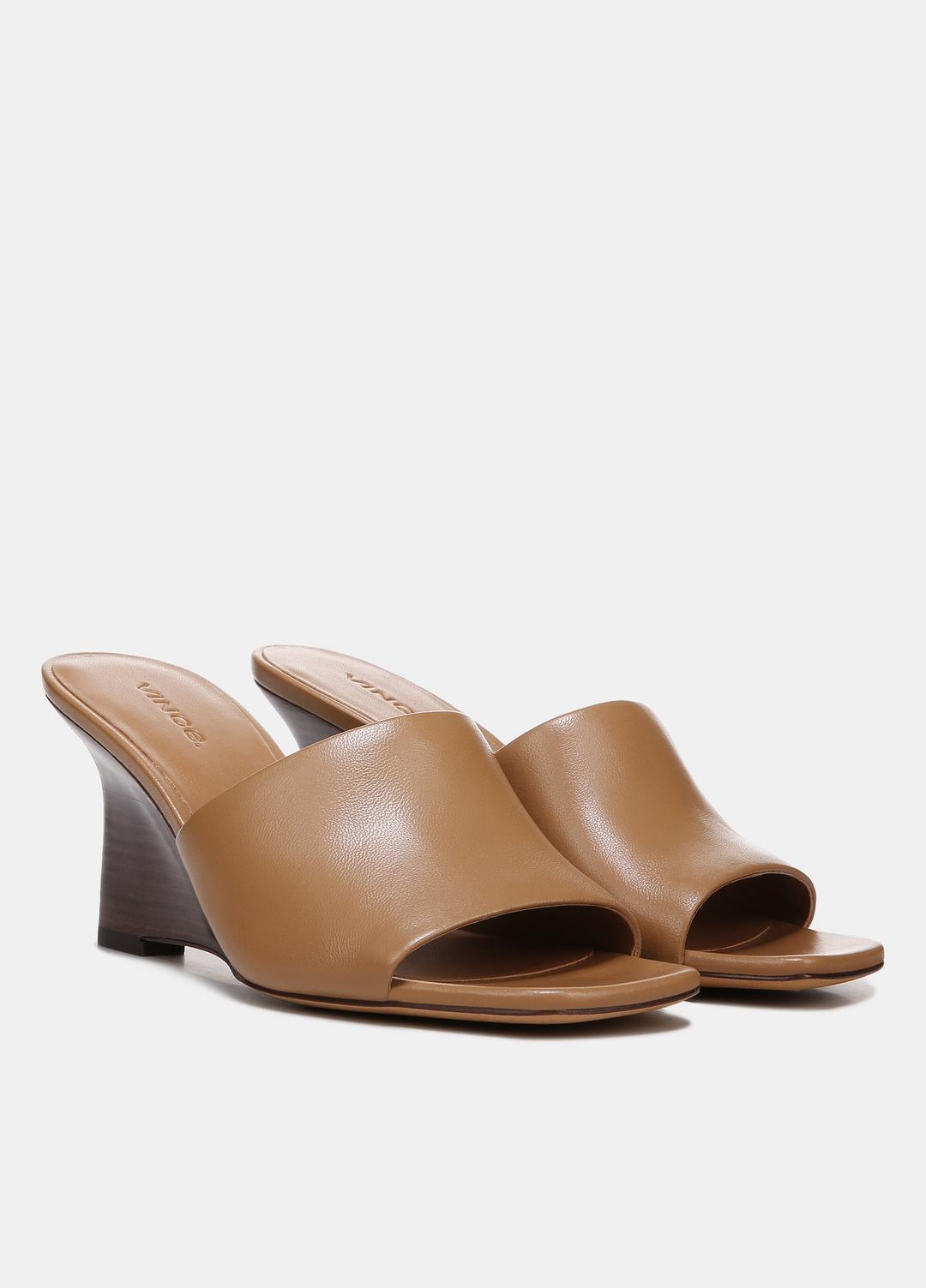 VINCE Pia Leather Wedge Sandal in Shoes