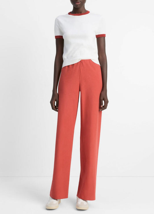 VINCE Cotton-Blend High-Waist Bias Pant in Pants & Shorts