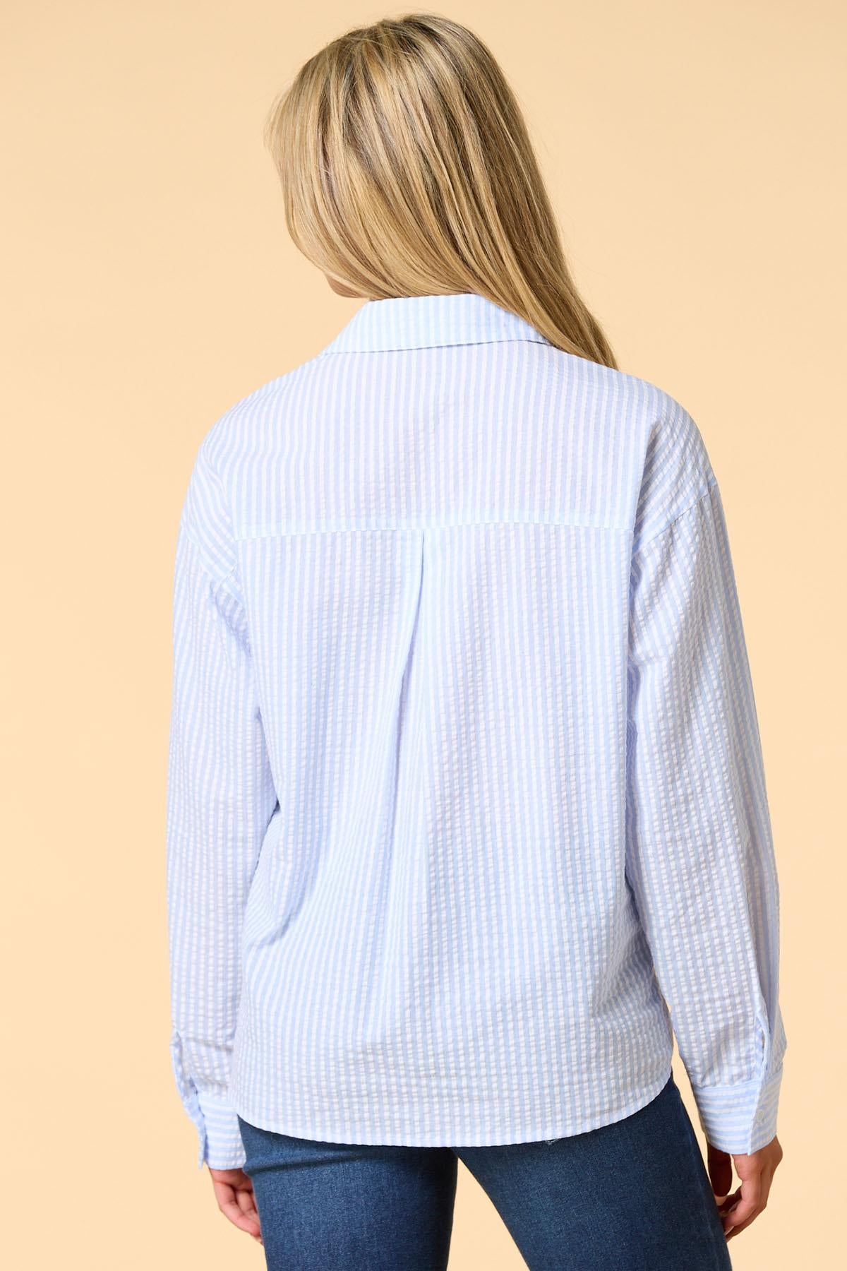 shellfish summer seersucker shirt Versona Trends|Apparel