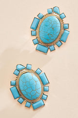semi- precious turquoise button earrings Versona Jewelry