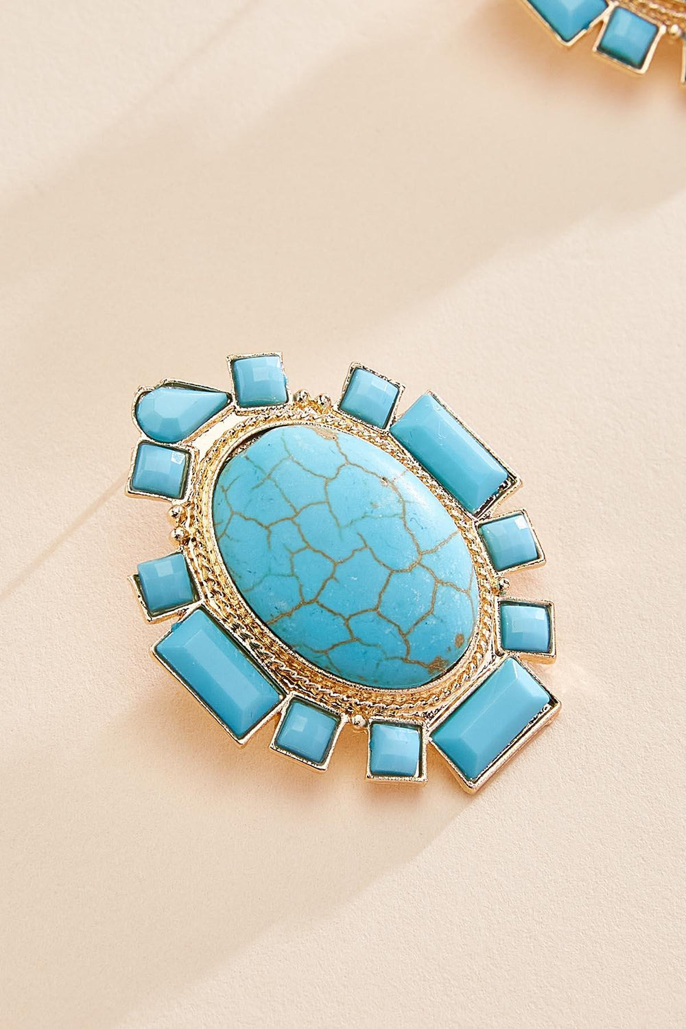 semi- precious turquoise button earrings Versona Jewelry