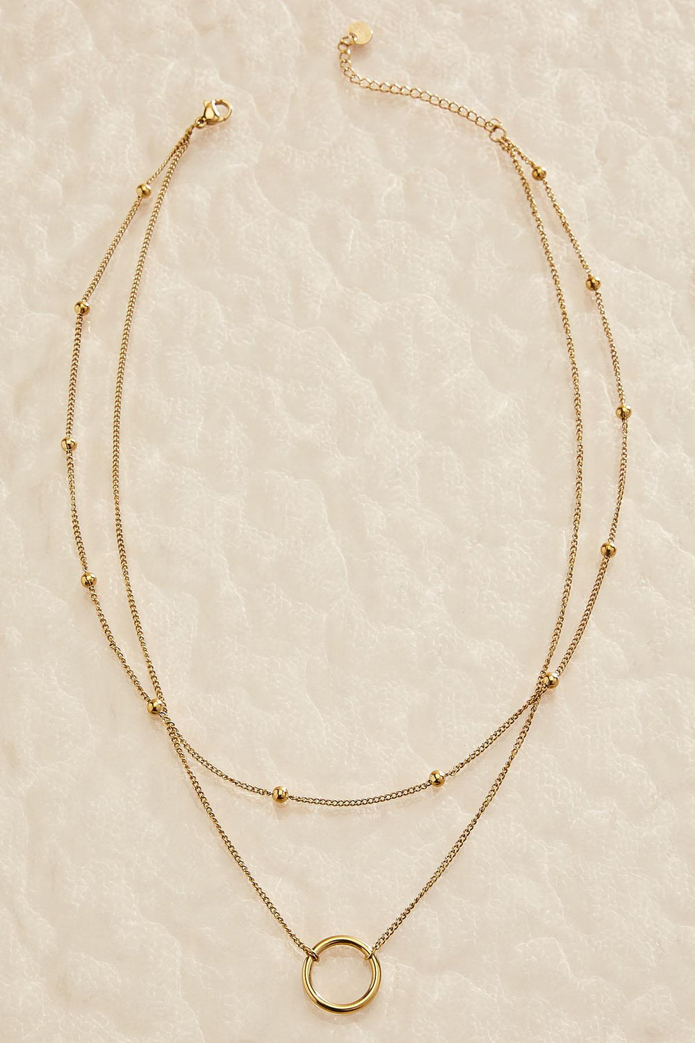 waterproof circle pendant layered necklace Versona Jewelry
