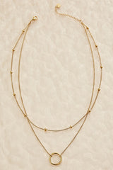 waterproof circle pendant layered necklace Versona Jewelry