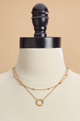 waterproof circle pendant layered necklace Versona Jewelry
