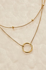 waterproof circle pendant layered necklace Versona Jewelry