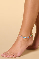 multicolor beaded pearl anklet set Versona Jewelry
