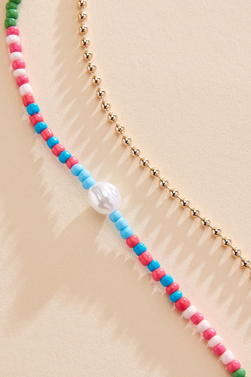 multicolor beaded pearl anklet set Versona Jewelry