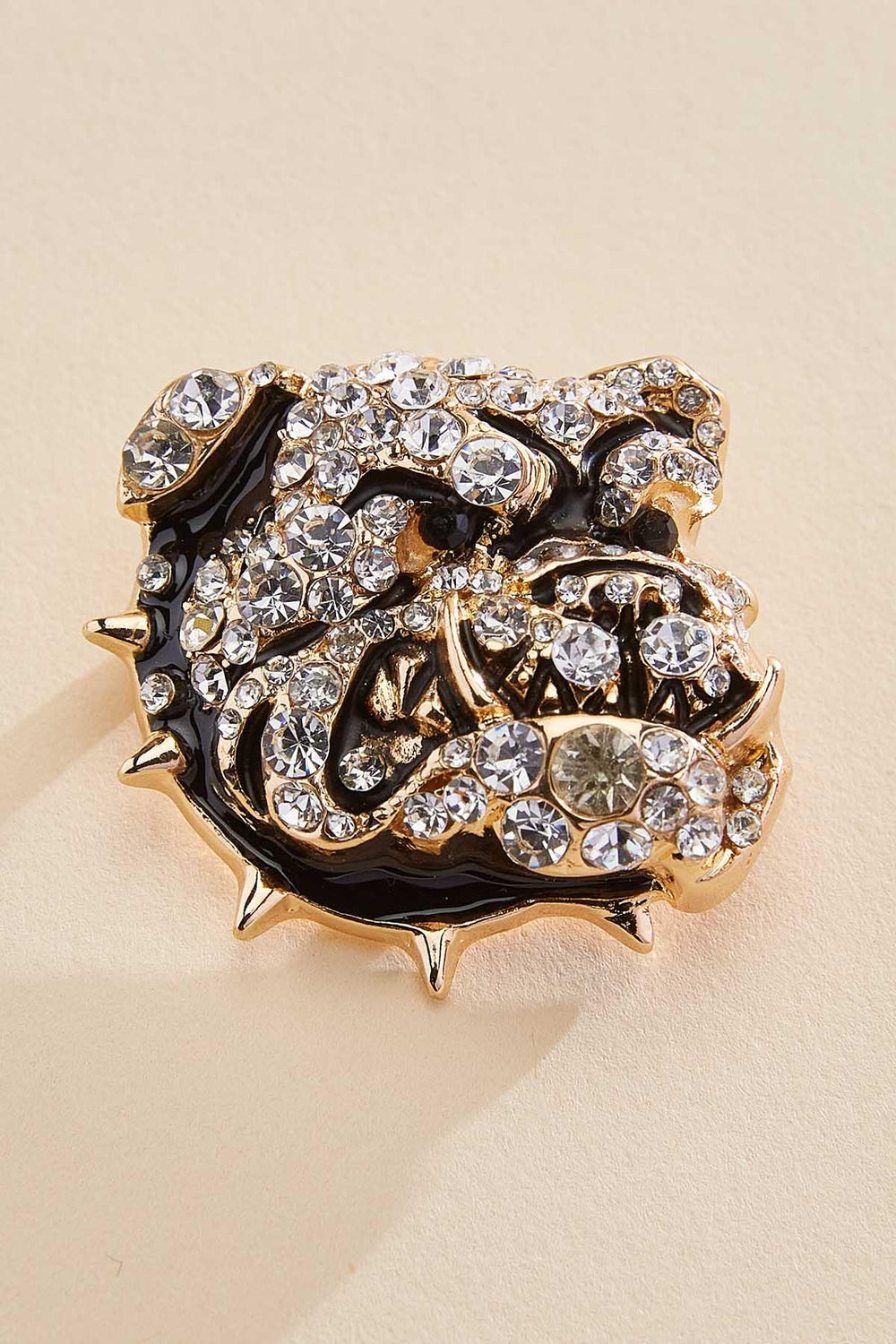 two tone embellished bulldog brooch Versona Jewelry