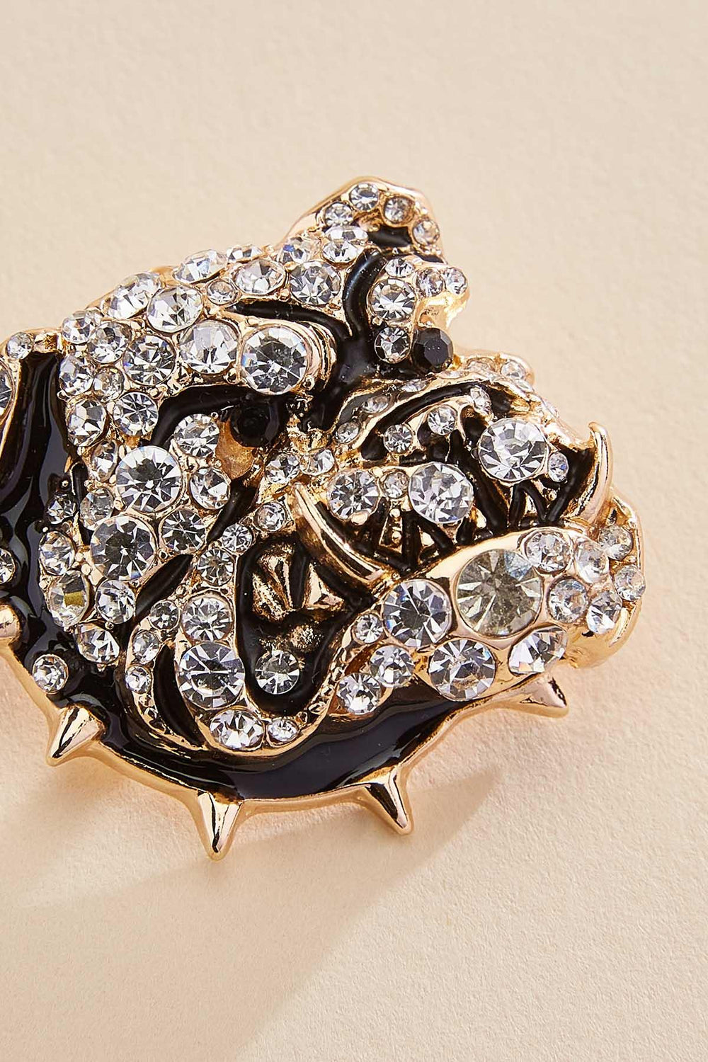 two tone embellished bulldog brooch Versona Jewelry