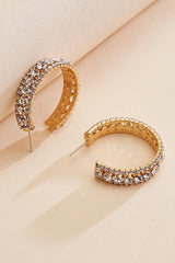 layered rhinestone hoop earrings Versona Jewelry