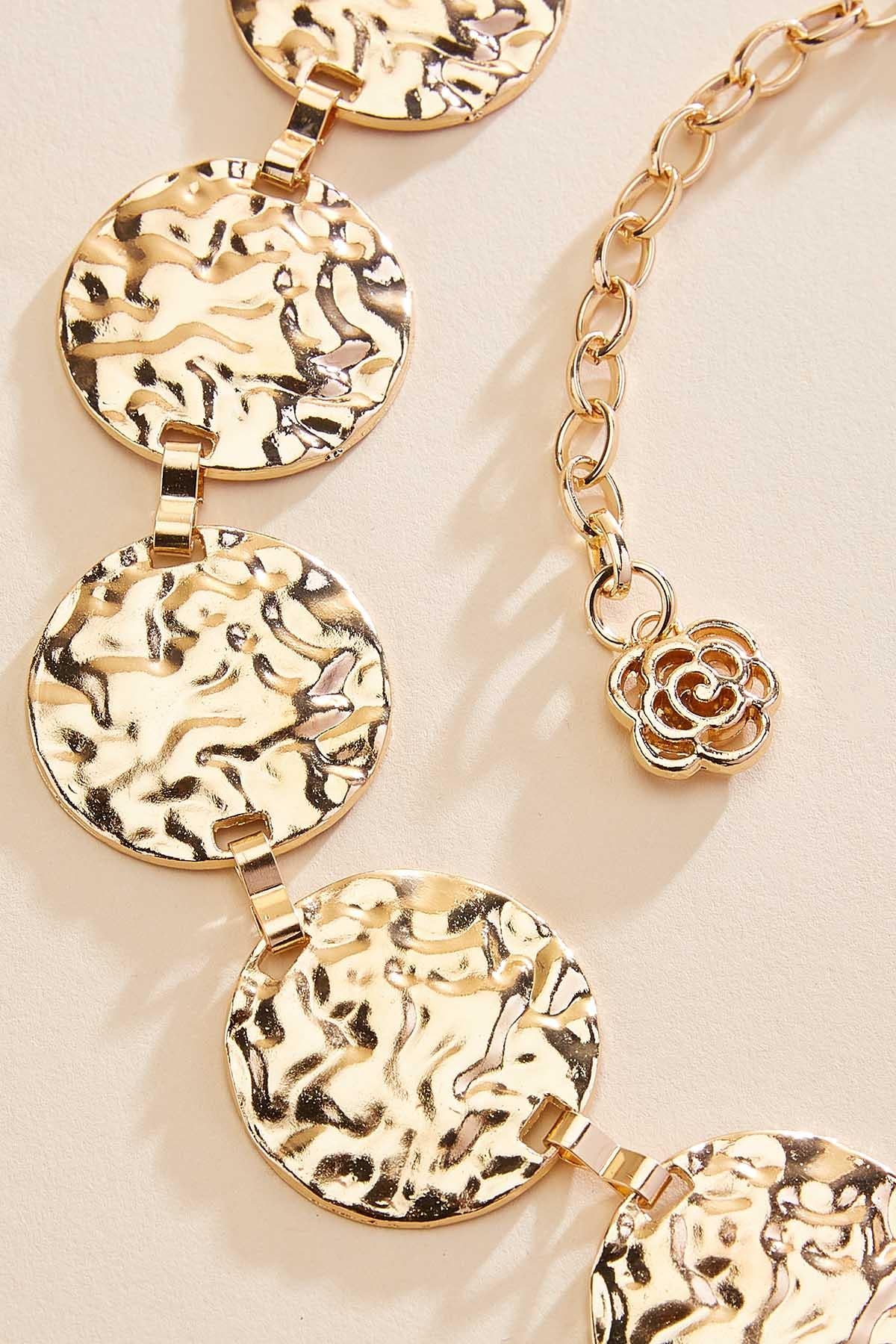 hammered gold coin chain belt Versona Accessories