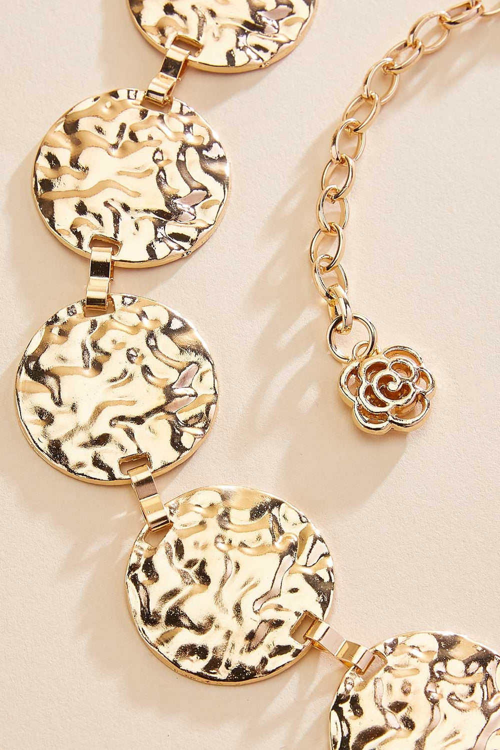 hammered gold coin chain belt Versona Accessories