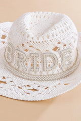 bride embellished straw cowboy hat Versona Accessories
