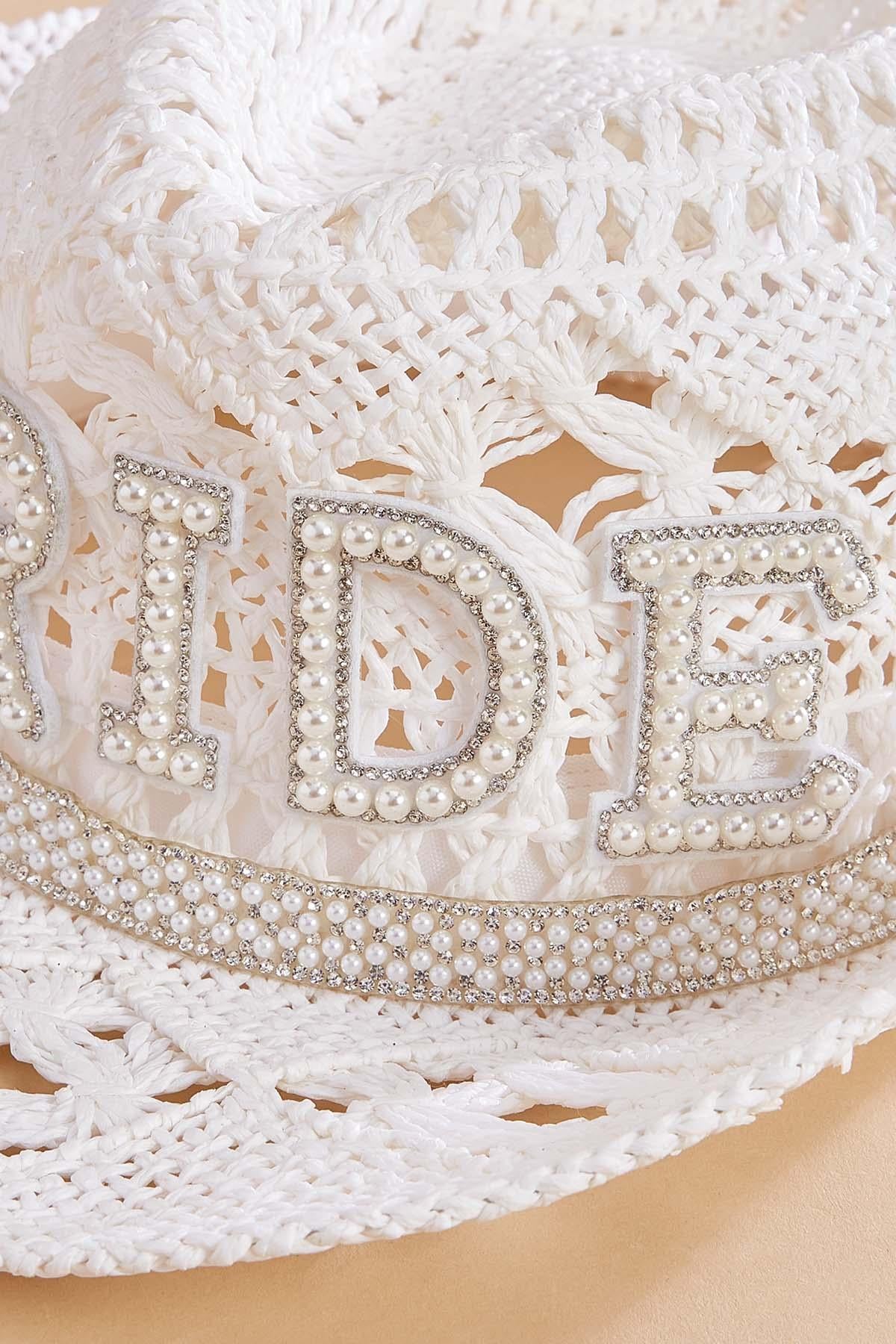 bride embellished straw cowboy hat Versona Accessories