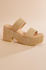 textured double band platform heels Versona Shoes|Trends