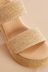 textured double band platform heels Versona Shoes|Trends