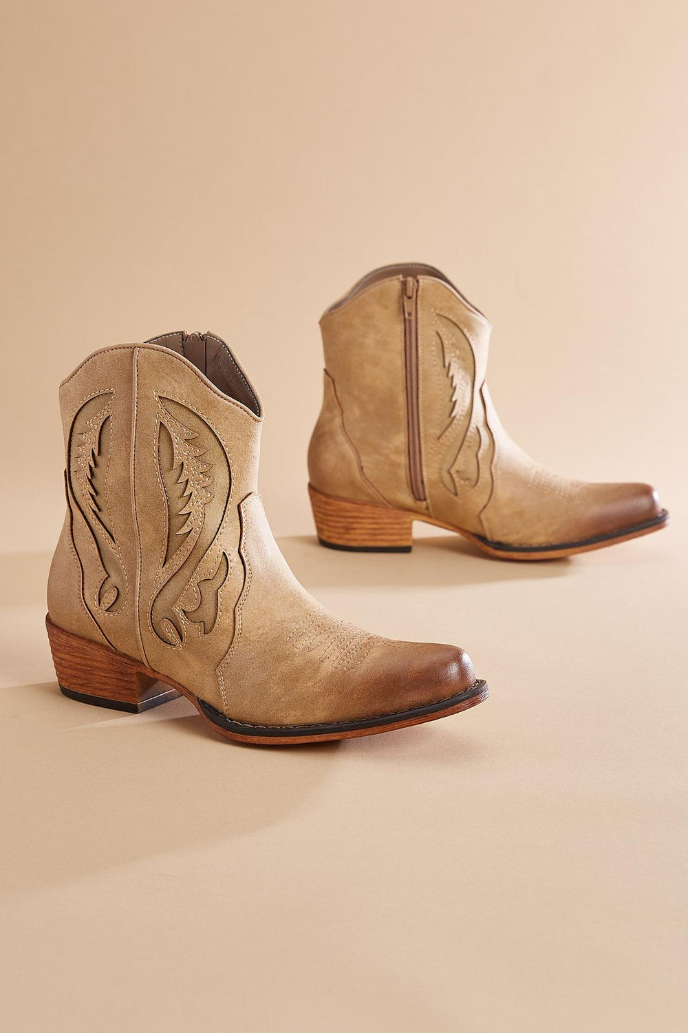 western cut out ankle boots Versona Shoes