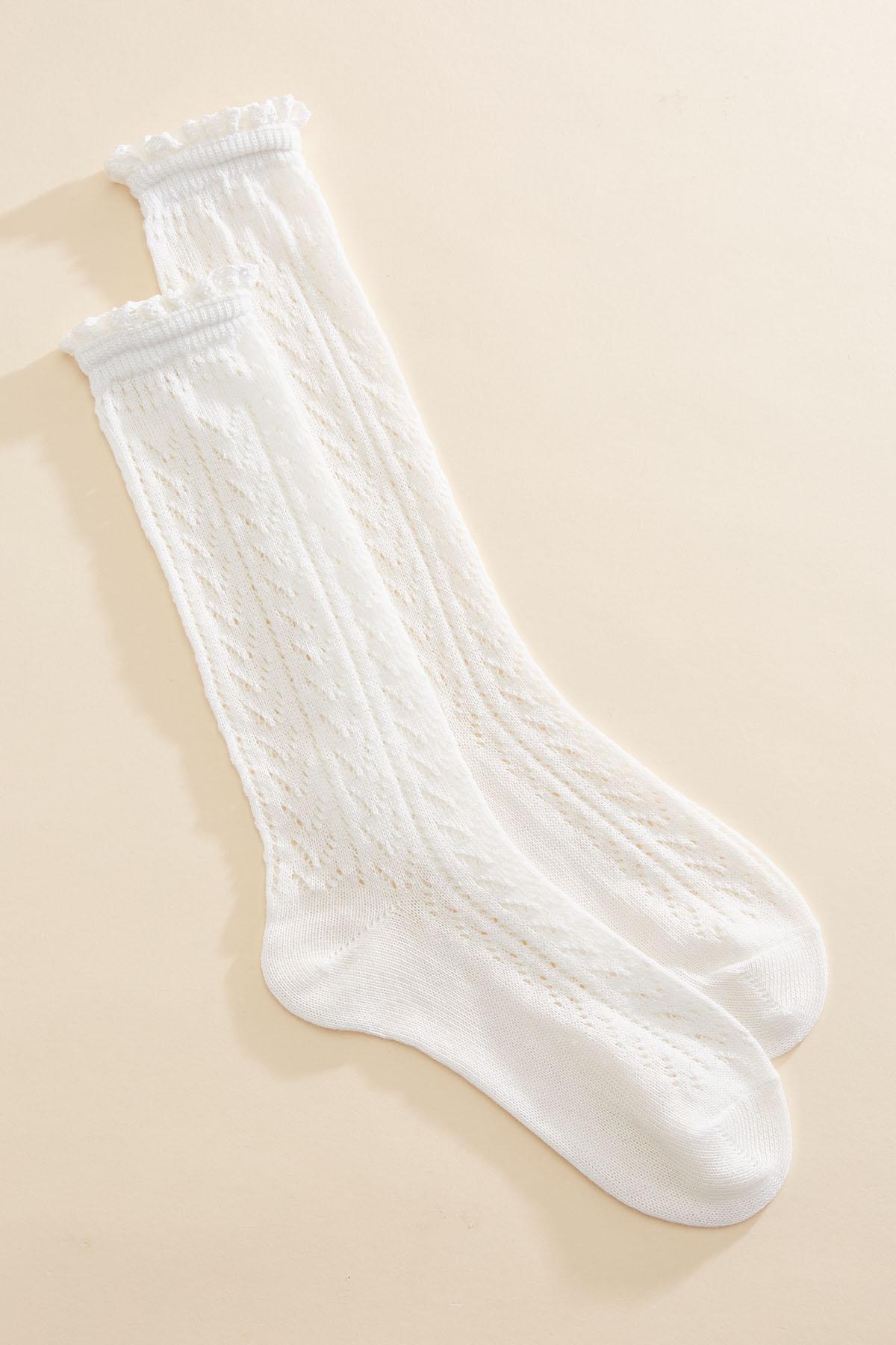 pointelle ruffle slouchy crew socks Versona Sale|Accessories