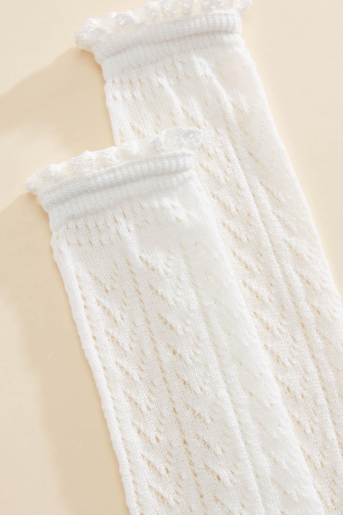 pointelle ruffle slouchy crew socks Versona Sale|Accessories