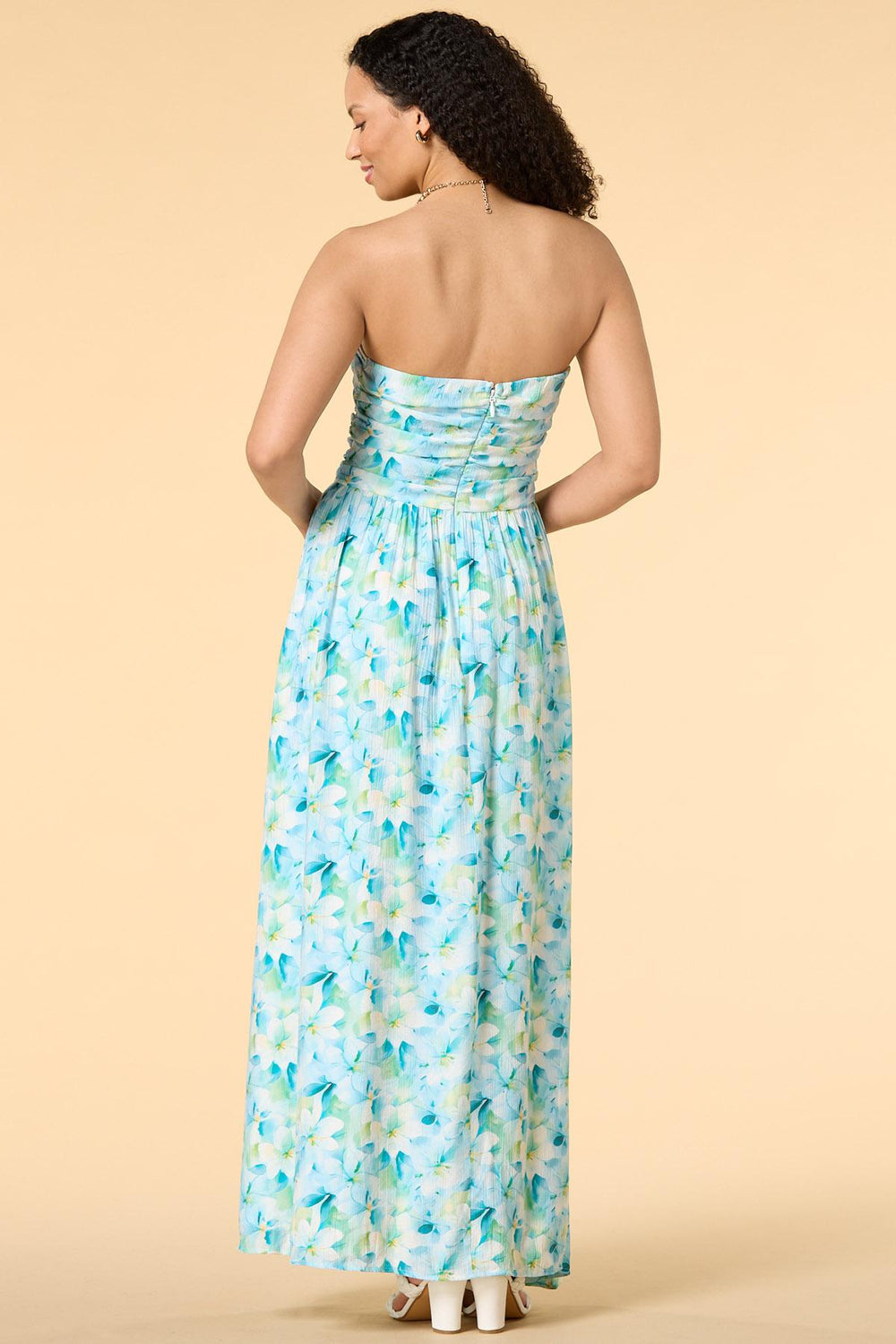 pleat dreams strapless maxi dress Versona Trends