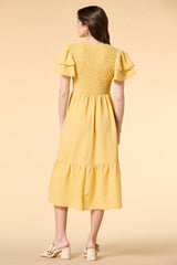 smocking the boat midi dress Versona Trends