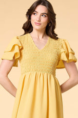 smocking the boat midi dress Versona Trends