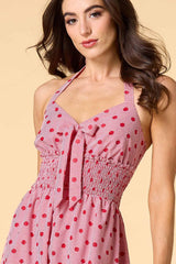 red spot style maxi dress Versona Trends