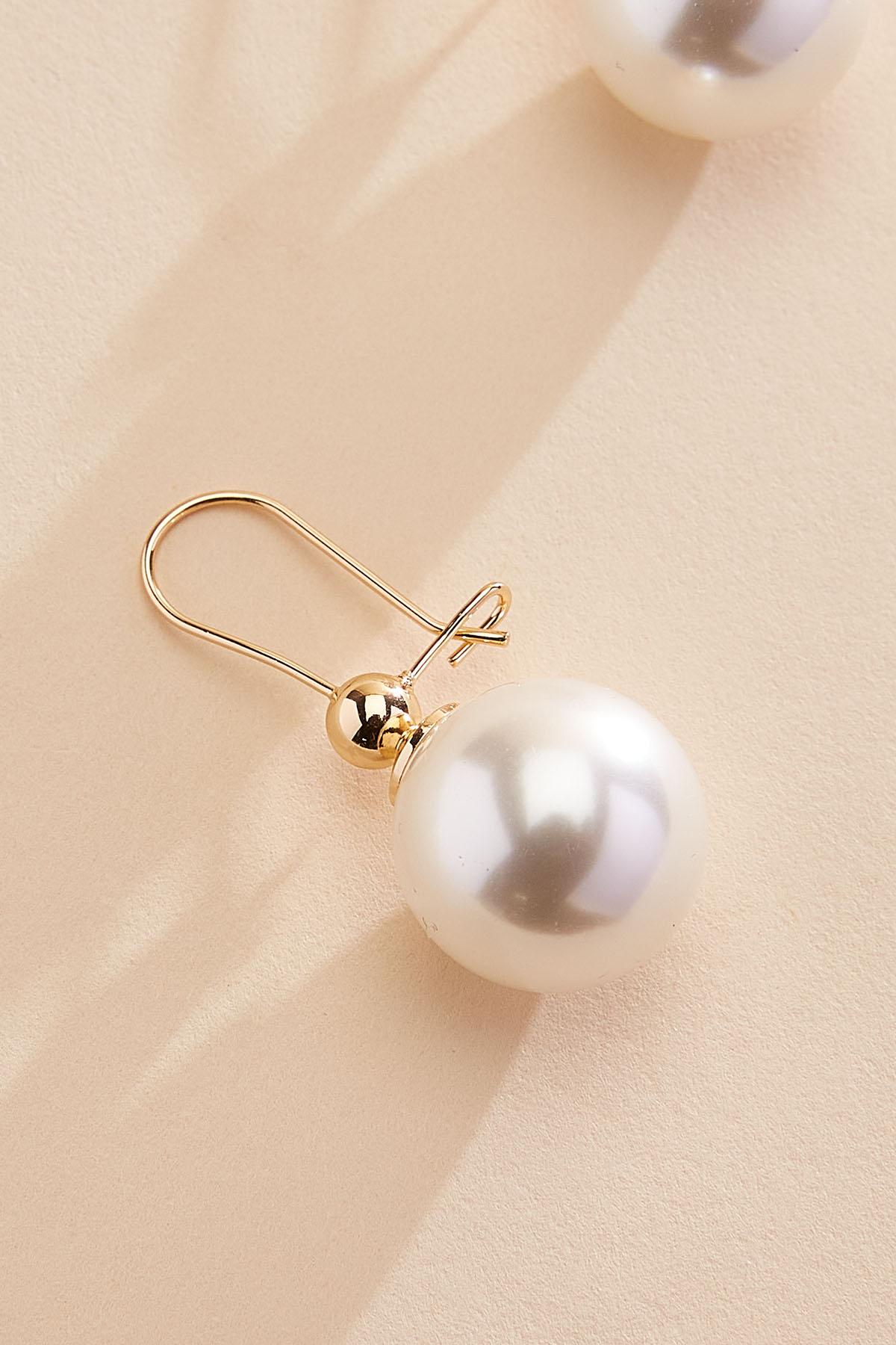 hook wire oversized pearl earrings Versona Trends|Jewelry